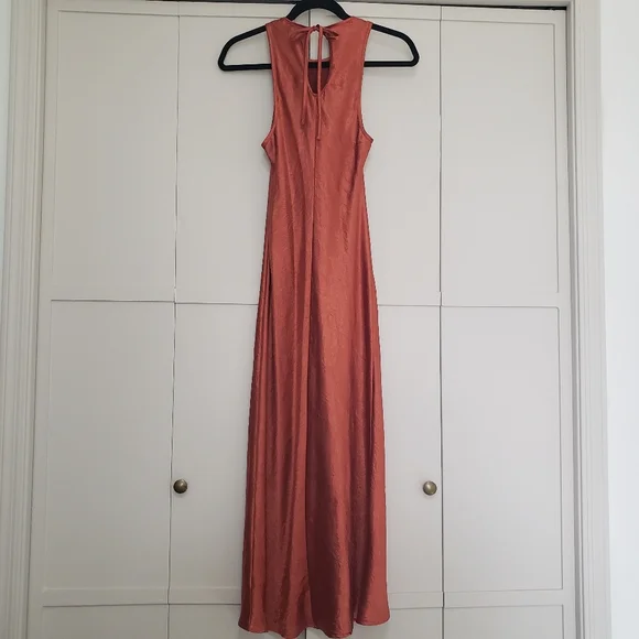 House of Harlow 1960 Copper Silky Midi/Maxi Slip Dress Small - Picture 11 of 13
